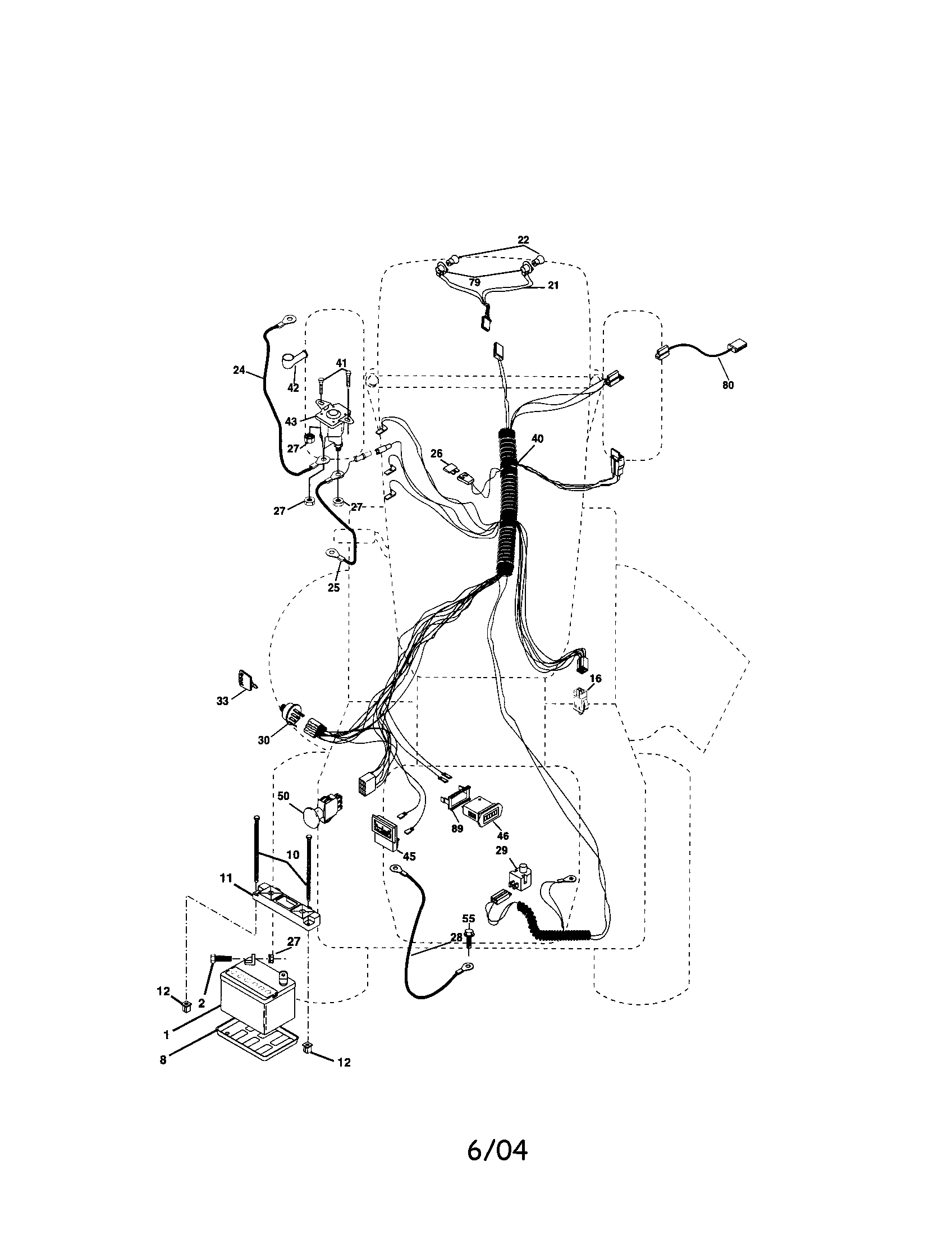 Electrical Diagram and Parts List for 917274031  Craftsman Lawn Tractor