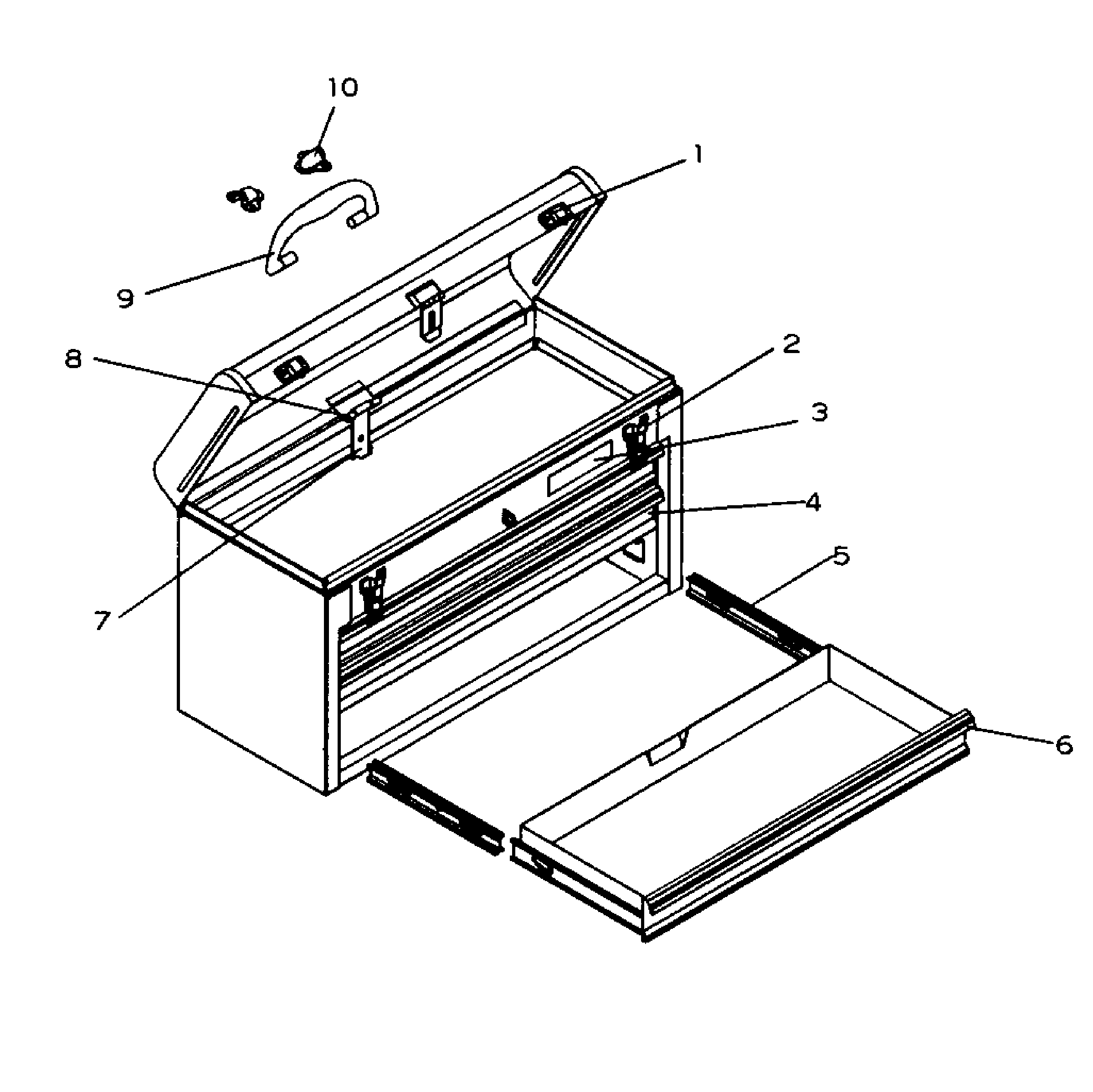 Portable Chest Diagram and Parts List for 706653360  Craftsman Tool Stand & Cart