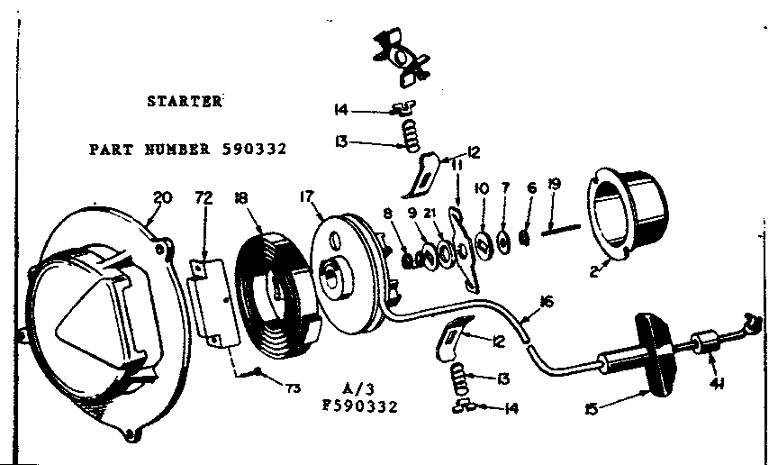 Starter Diagram and Parts List for 91760045  Craftsman Chainsaw