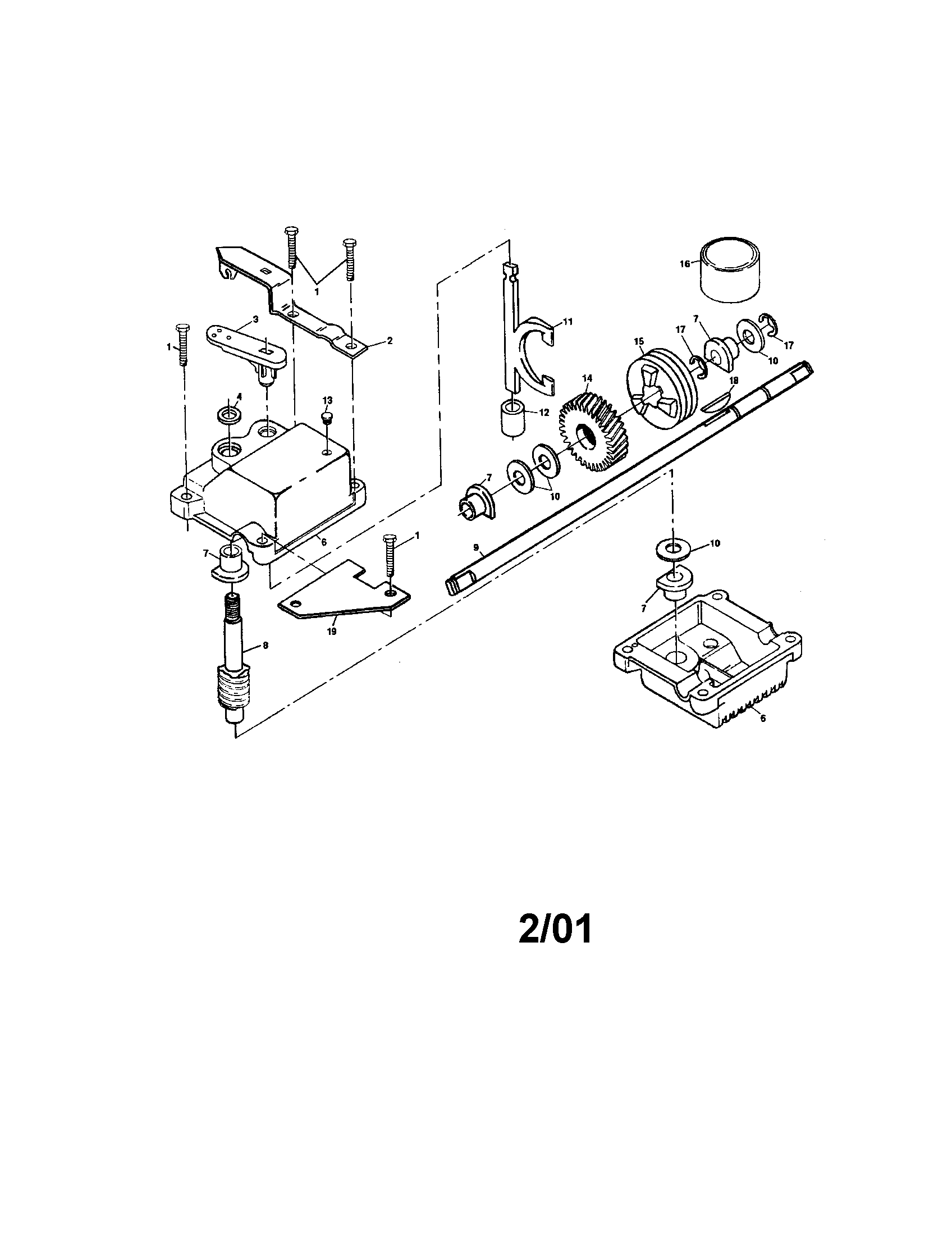 Gearcase Assembly 175258 Diagram and Parts List for 917175258  Craftsman Lawn Mower