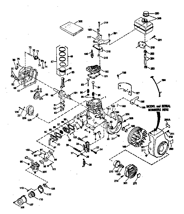 Engine Diagram and Parts List for 143784162  Craftsman Engine