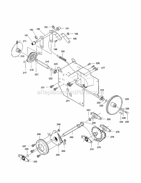 Page C Diagram and Parts List for C950-52005-0  Craftsman Snow Blower