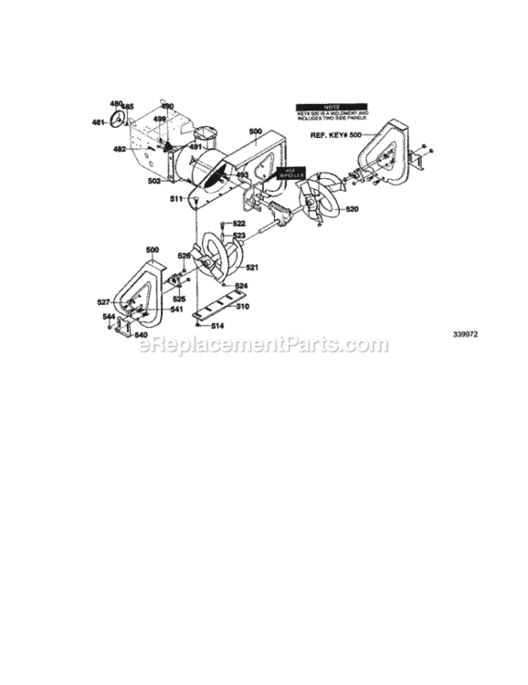 Page E Diagram and Parts List for C950-52005-0  Craftsman Snow Blower