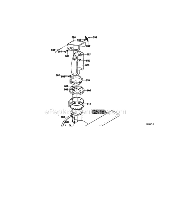 Page F Diagram and Parts List for C950-52005-0  Craftsman Snow Blower