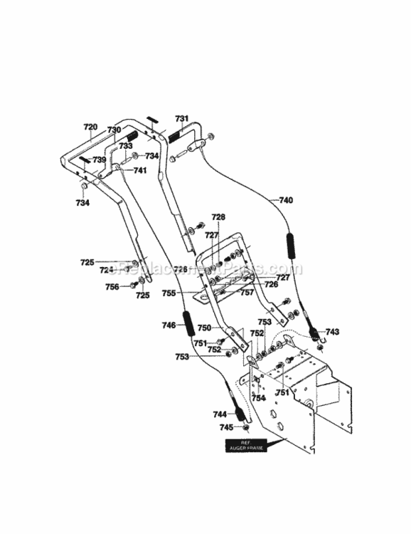 Page H Diagram and Parts List for C950-52005-0  Craftsman Snow Blower