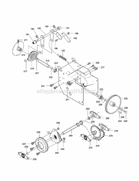 Page D Diagram and Parts List for C950-52009-0  Craftsman Snow Blower