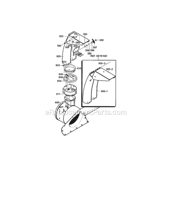 Page G Diagram and Parts List for C950-52009-0  Craftsman Snow Blower
