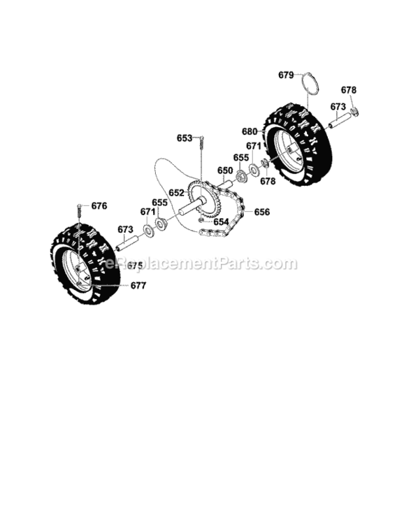 Page H Diagram and Parts List for C950-52009-0  Craftsman Snow Blower