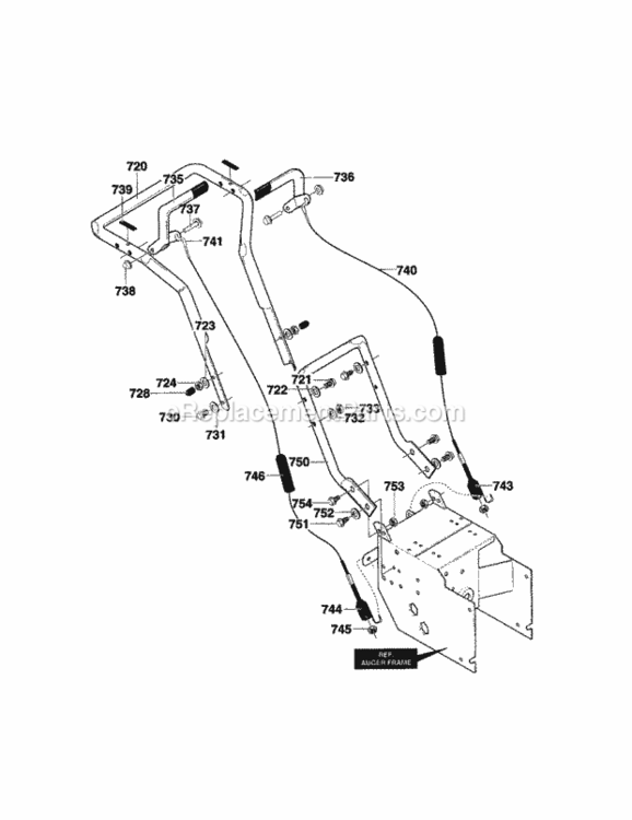 Page J Diagram and Parts List for C950-52021-0  Craftsman Snow Blower