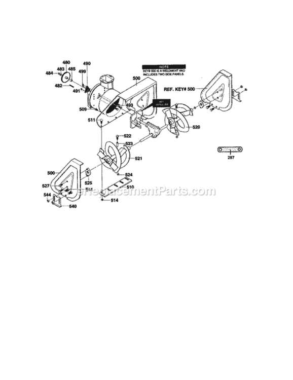 Page E Diagram and Parts List for C950-52021-0  Craftsman Snow Blower
