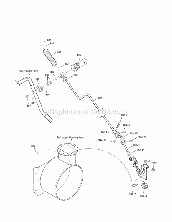 Page J Diagram and Parts List for C950-52119-3  Craftsman Snow Blower