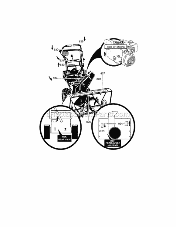 Page M Diagram and Parts List for C950-52119-3  Craftsman Snow Blower