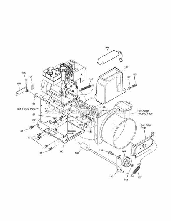 Page B Diagram and Parts List for C950-52119-3  Craftsman Snow Blower