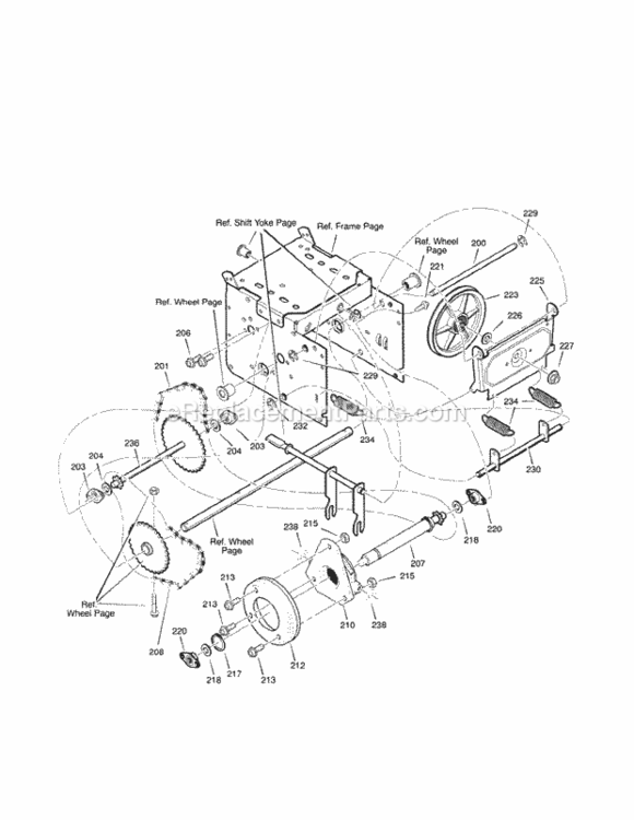 Page C Diagram and Parts List for C950-52119-3  Craftsman Snow Blower