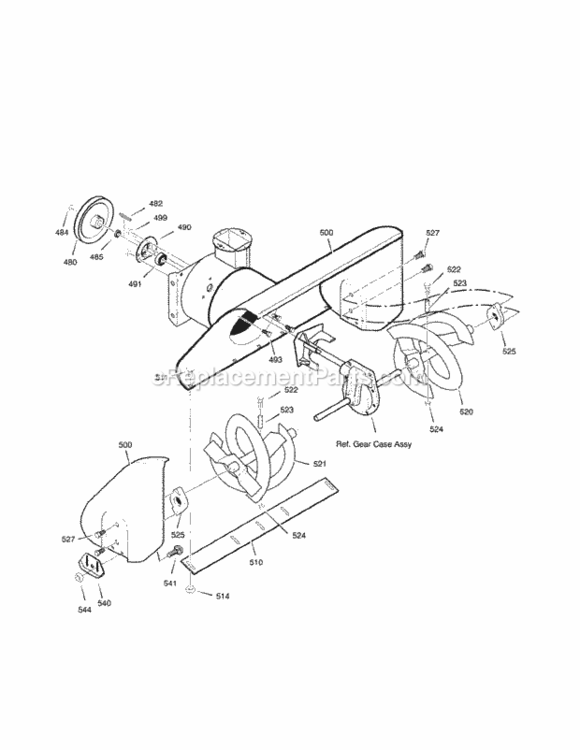 Page D Diagram and Parts List for C950-52119-3  Craftsman Snow Blower