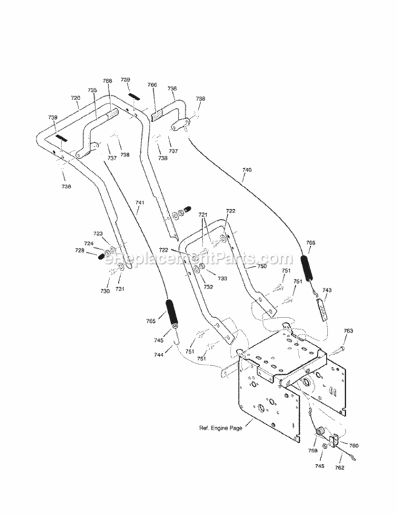 Page H Diagram and Parts List for C950-52119-3  Craftsman Snow Blower