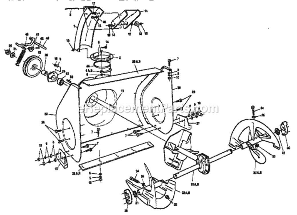 Page C Diagram and Parts List for C950-52340-3  Craftsman Snow Blower