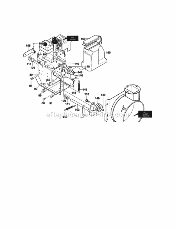 Page B Diagram and Parts List for C950-52915-0  Craftsman Snow Blower