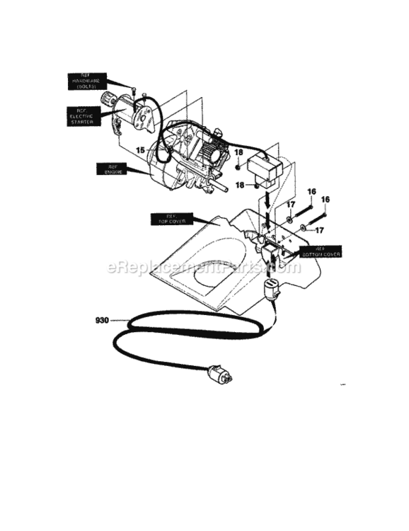 Page G Diagram and Parts List for C950-52935-1  Craftsman Snow Blower