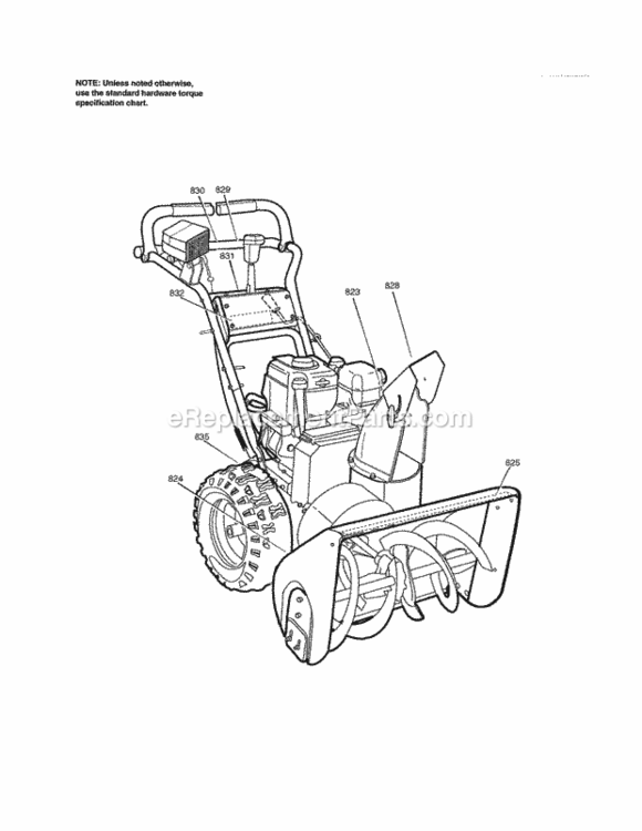Page H Diagram and Parts List for C950-52943-0  Craftsman Snow Blower