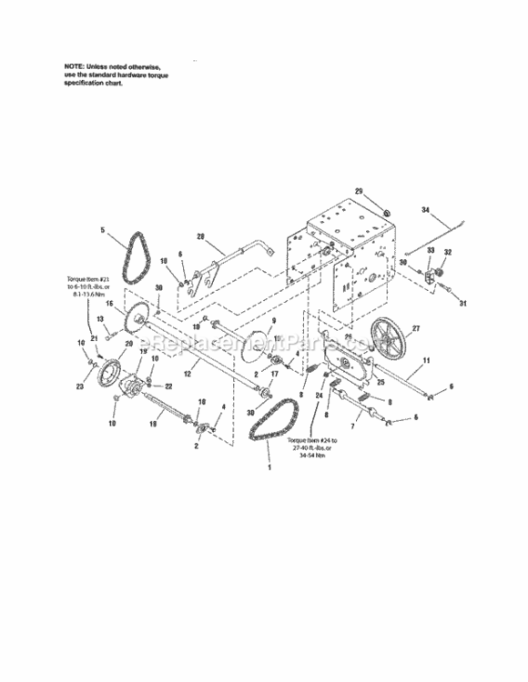 Page B Diagram and Parts List for C950-52948-0  Craftsman Snow Blower