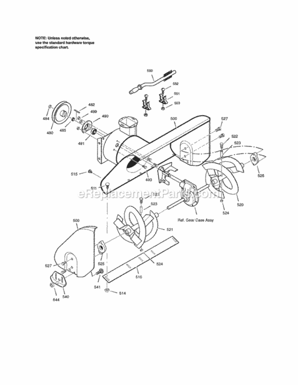 Page C Diagram and Parts List for C950-52948-0  Craftsman Snow Blower