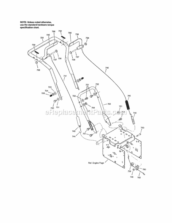 Page E Diagram and Parts List for C950-52948-0  Craftsman Snow Blower