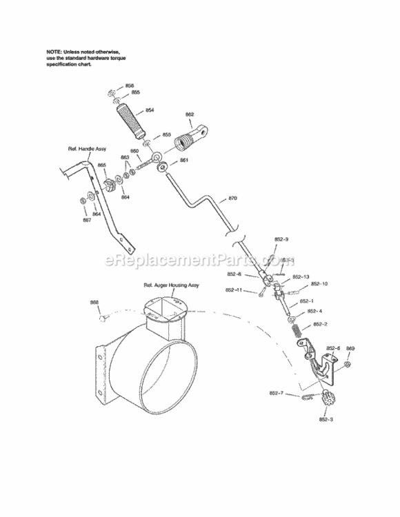 Page F Diagram and Parts List for C950-52948-0  Craftsman Snow Blower