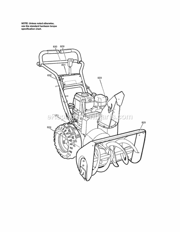 Page G Diagram and Parts List for C950-52948-0  Craftsman Snow Blower