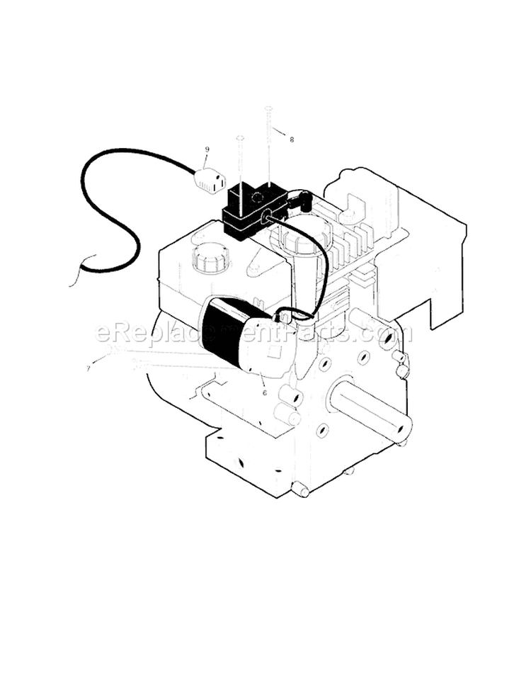 Electric Starter Diagram and Parts List for C950521193  Craftsman Snow Blower