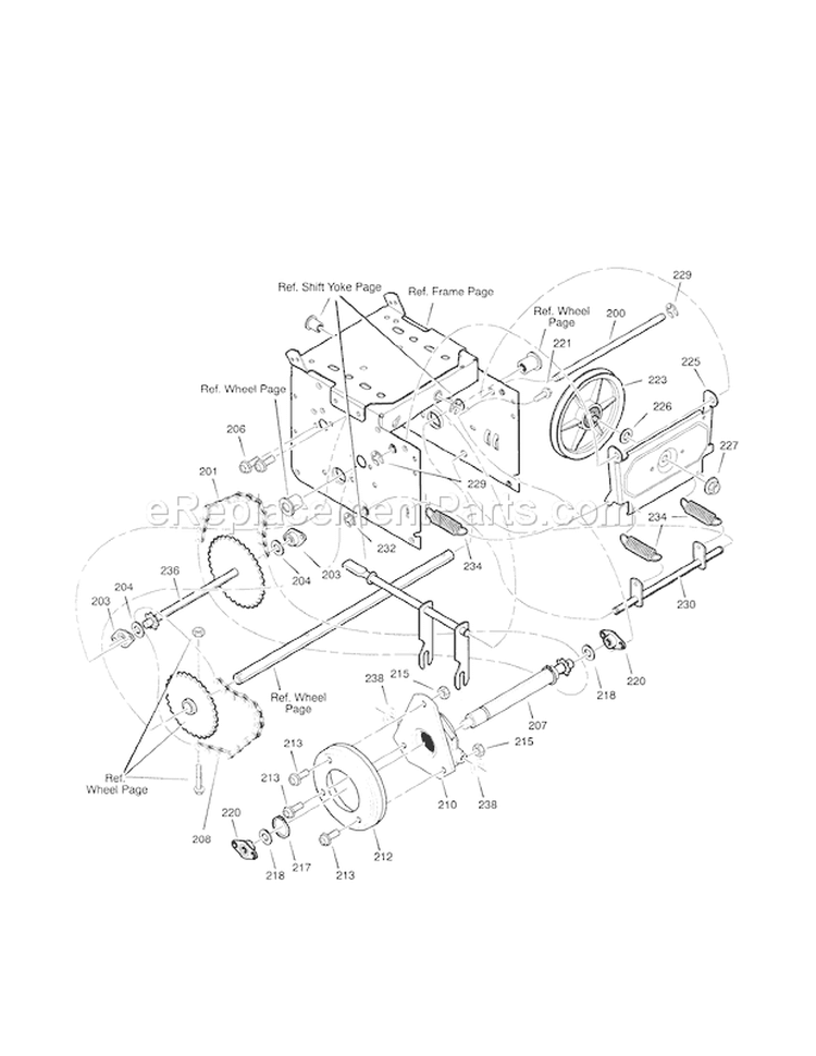 Drive Diagram and Parts List for C950521193  Craftsman Snow Blower