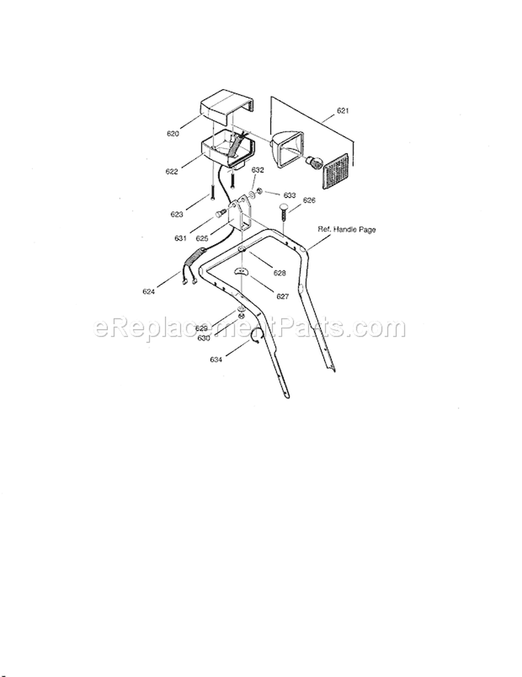 Headlight Diagram and Parts List for C950524302A  Craftsman Snow Blower