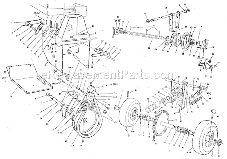 Motor Mount Assembly Diagram and Parts List for C950524759  Craftsman Snow Blower