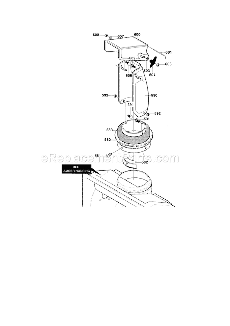 Discharge Chute Diagram and Parts List for C950527350  Craftsman Snow Blower