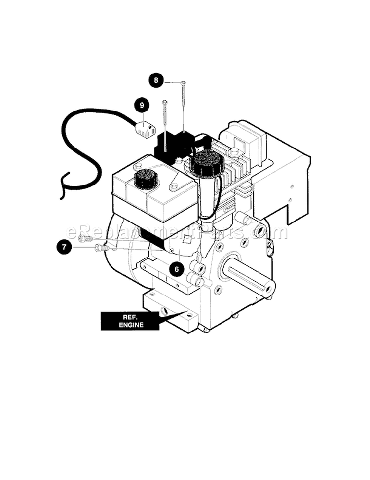 Electric Starter Diagram and Parts List for C950529300  Craftsman Snow Blower
