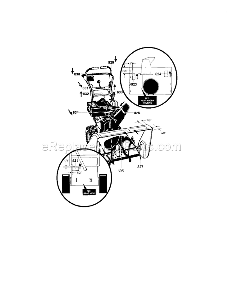 Decals Diagram and Parts List for C950529300  Craftsman Snow Blower