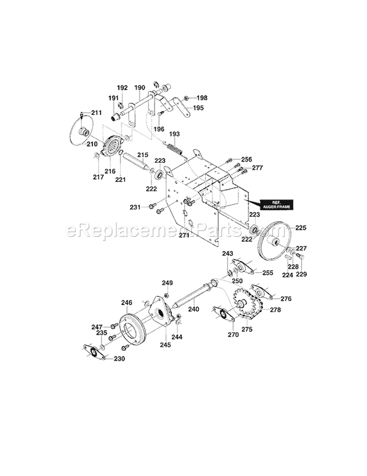 Drive Components Diagram and Parts List for C950529300  Craftsman Snow Blower