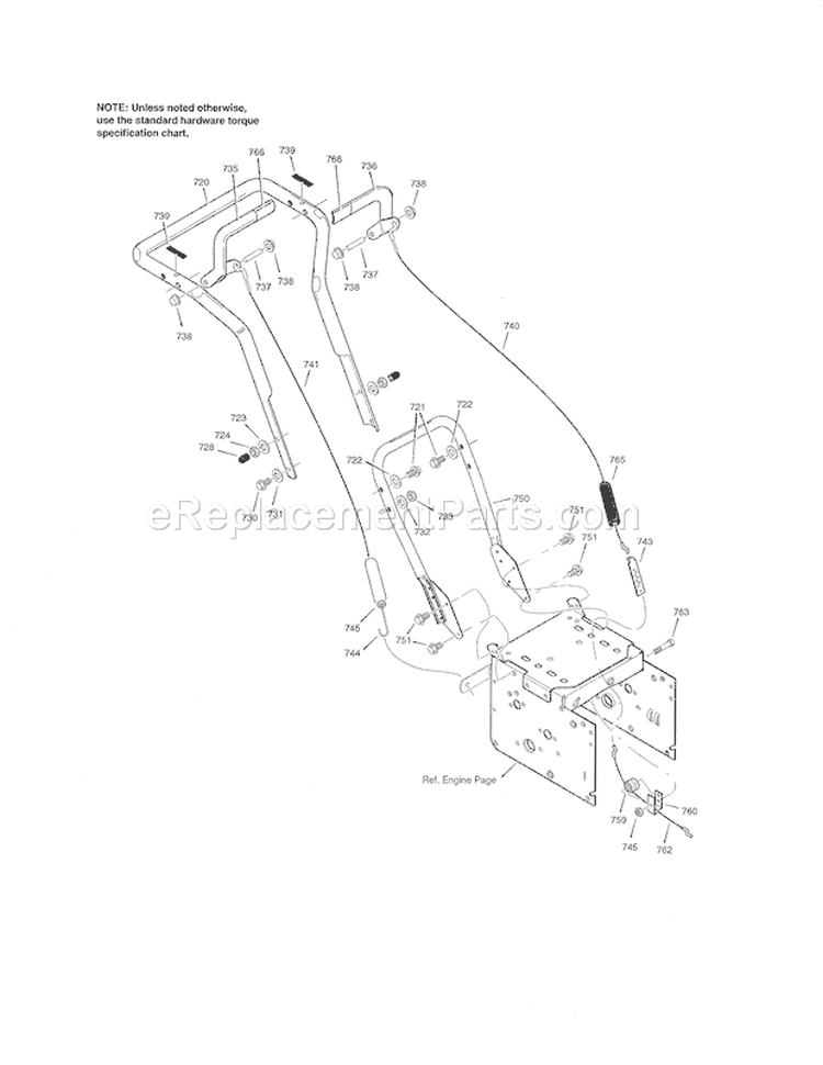 Handle Diagram and Parts List for C950529430  Craftsman Snow Blower