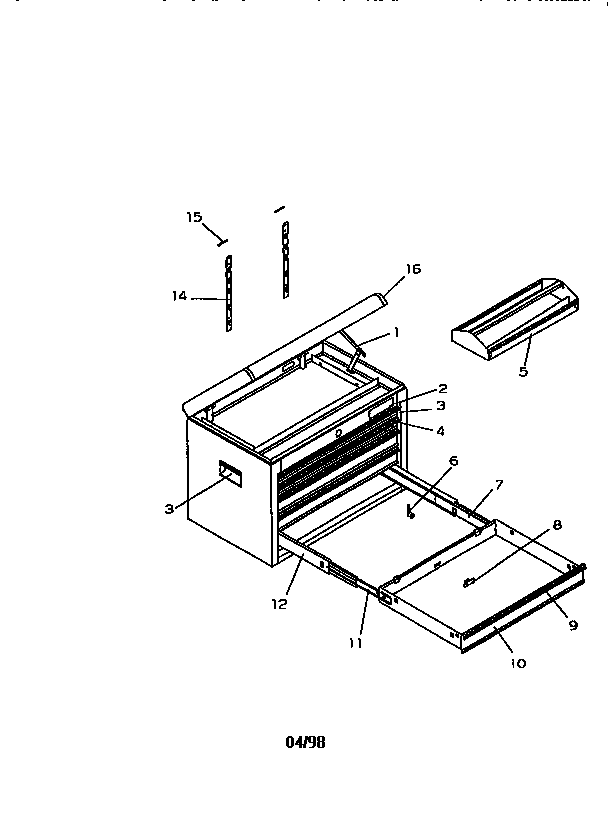 Unit Parts Diagram and Parts List for 706659140  Craftsman Tool Stand & Cart