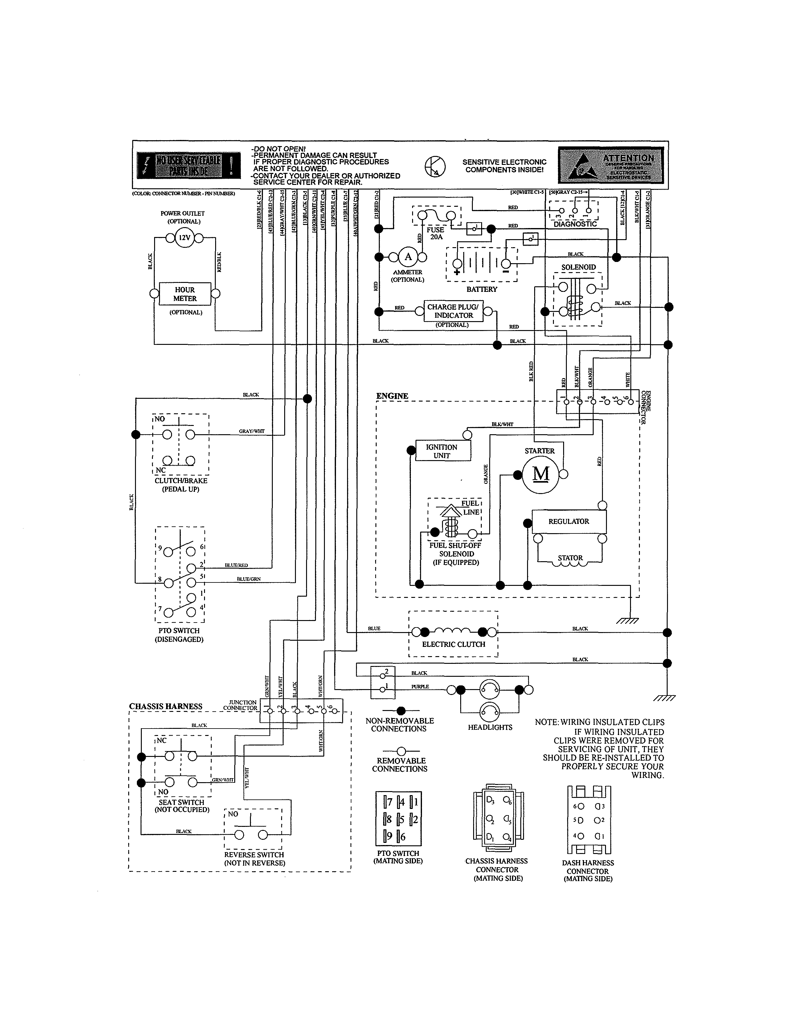 Schematic Diagram Diagram and Parts List for 917204011  Craftsman Lawn Tractor