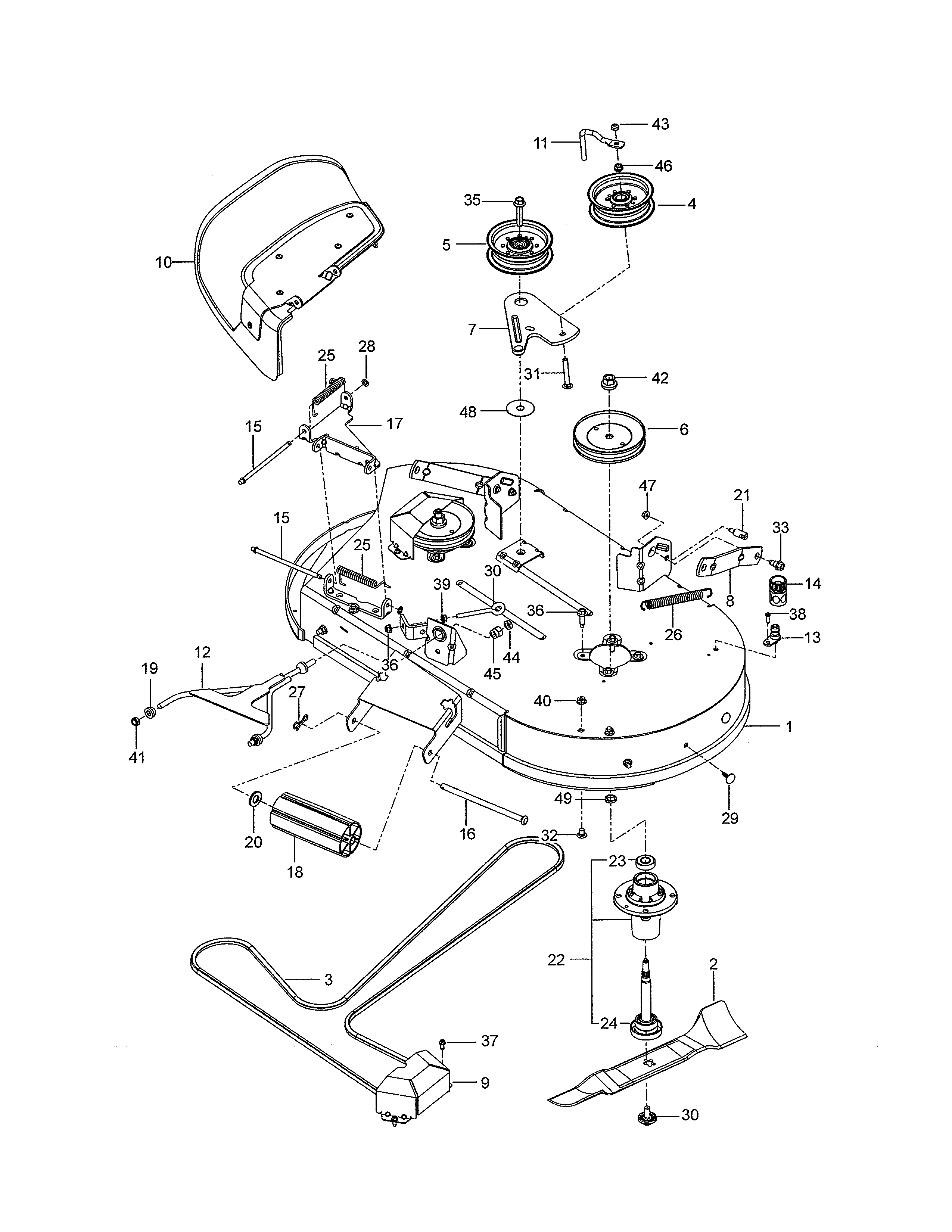 Mower Deck/cutting Deck Diagram and Parts List for 917277730  Craftsman Engine
