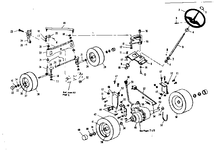 Steering And Front Axle Diagram and Parts List for 536255212  Craftsman Lawn Tractor