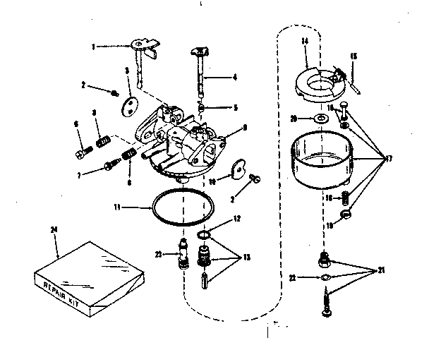 Carburetor No. 29168 (lmg-132) Diagram and Parts List for 14340350  Craftsman Engine
