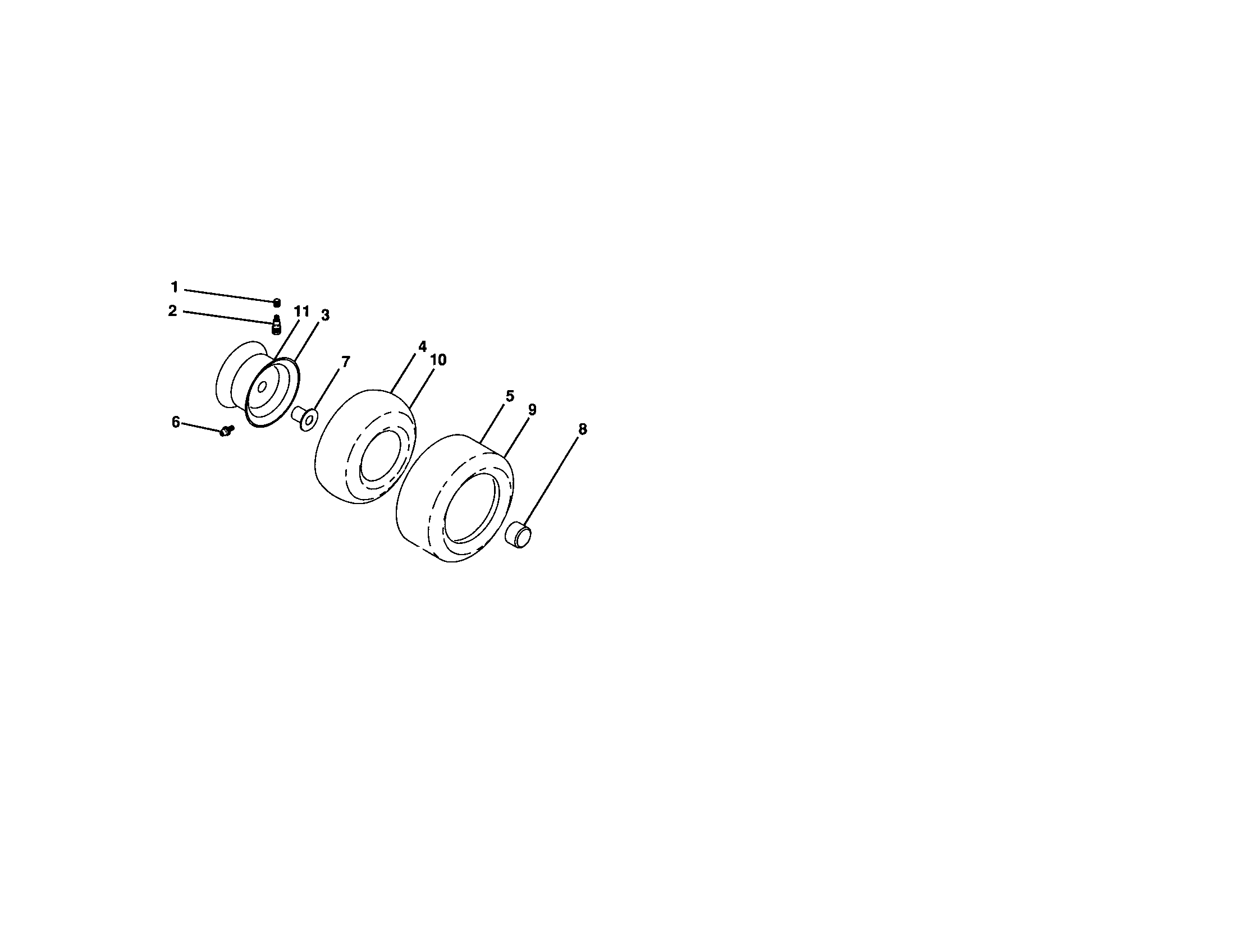 Wheels And Tires Diagram and Parts List for 917289073  Craftsman Lawn Tractor