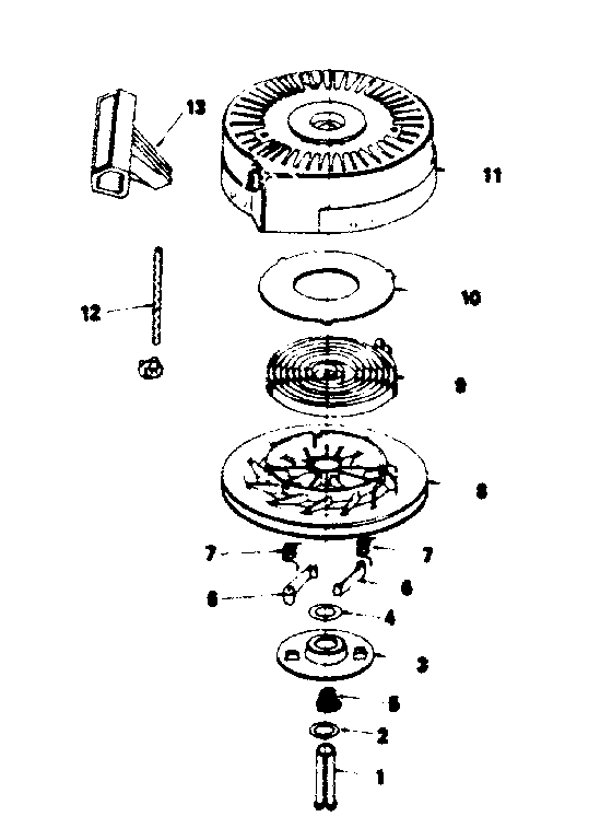Rewind Starter Diagram and Parts List for 143784172  Craftsman Engine