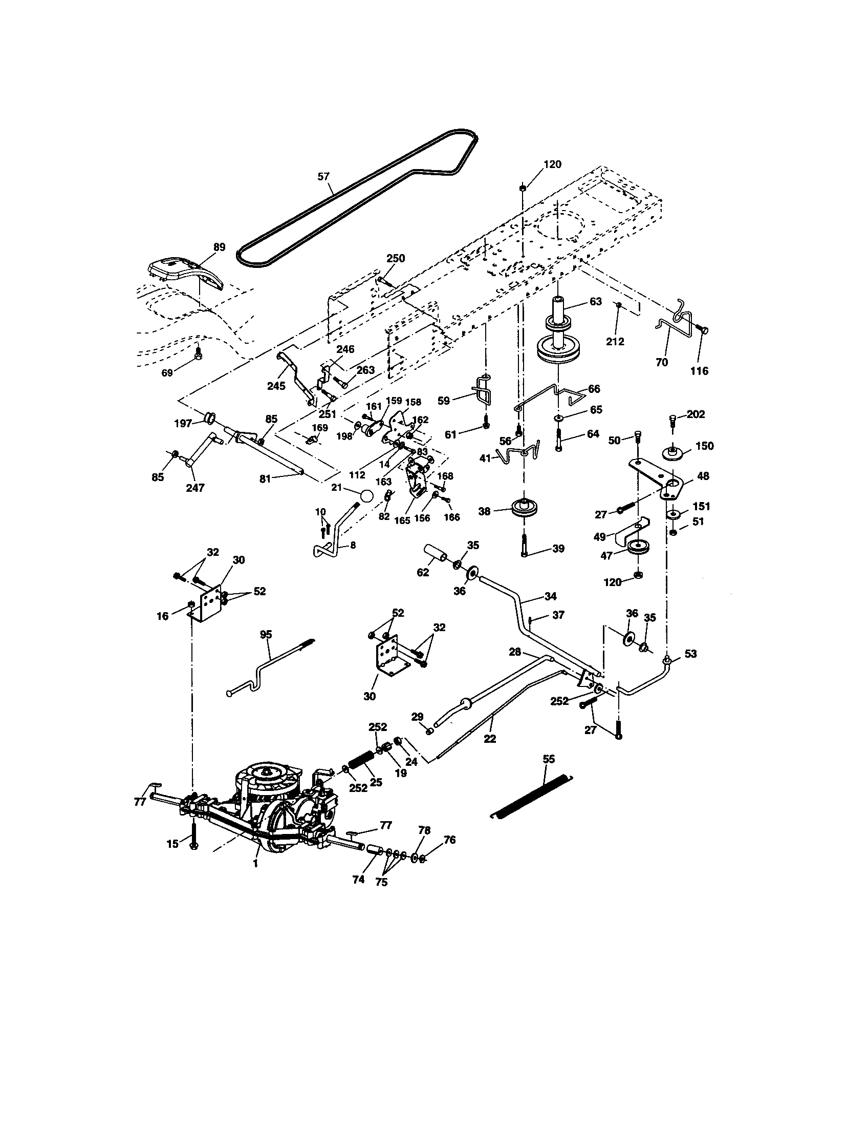 Ground Drive Diagram and Parts List for 917274821  Craftsman Lawn Tractor