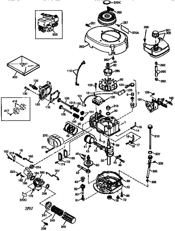 Engine (71/143) 143.974022 Diagram and Parts List for 143974022  Craftsman Engine
