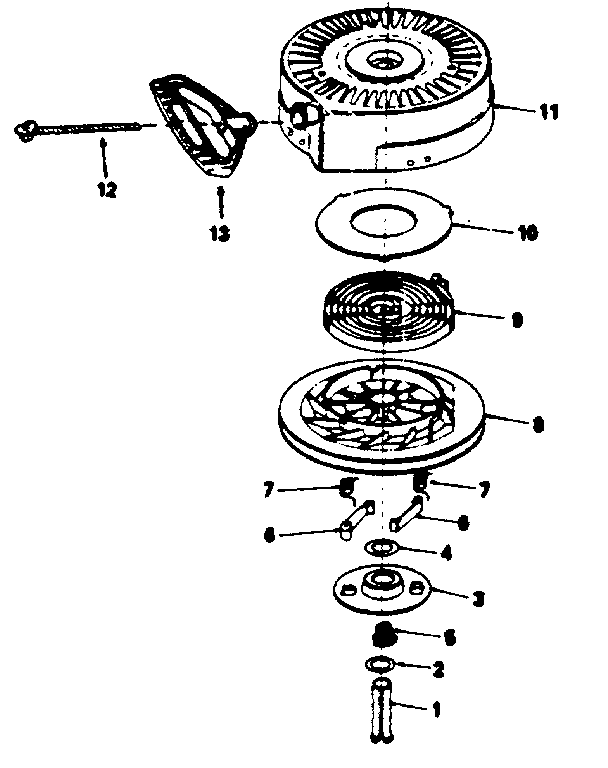 Rewind Starter No. 590646 Diagram and Parts List for 143794012  Craftsman Engine
