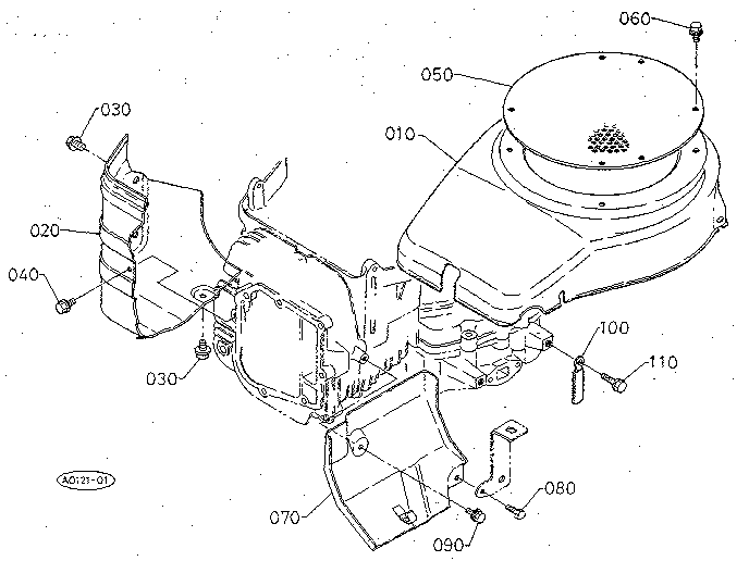 Fan Cover Diagram and Parts List for 3904  Craftsman Lawn Mower