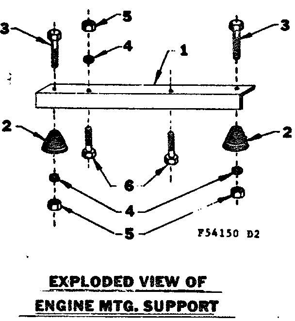 Engine Mounting Support Diagram and Parts List for 58054150  Craftsman Engine
